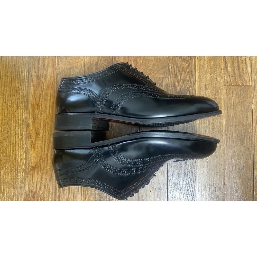 Florsheim Lexington Wingtip Oxford Shoes Size 9 Black Leather Dress Shoes Career - Picture 5 of 10